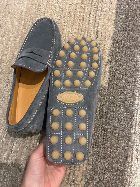 Tod\'s Gommino Suede Driving Shoes in Slate Blue Size 7.5 main image 6